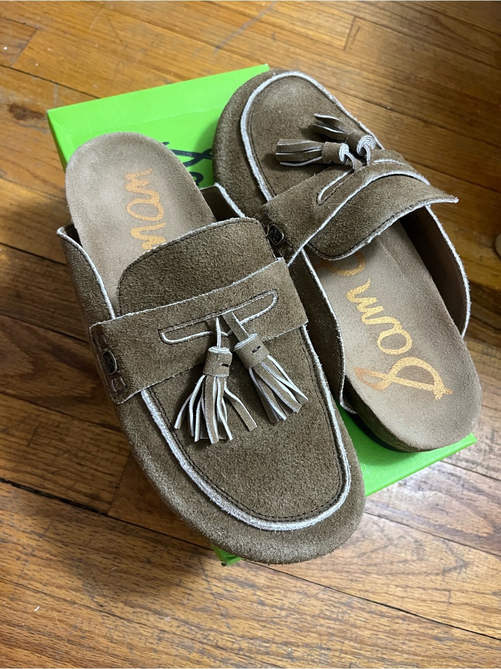 Sam Edelman Brown Suede Tassel Mules